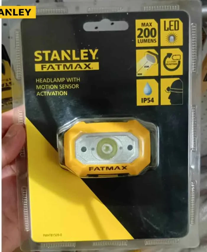 STANLEY FATMAX Headlamp 200 Lumens – Motion Sensor LED Head Torch IP54