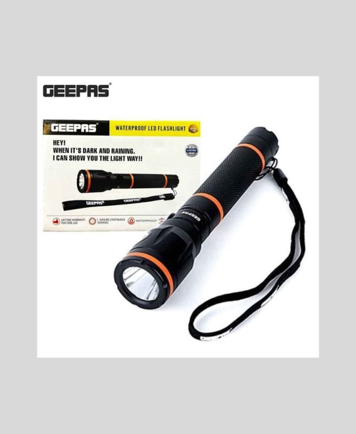 Geepas Waterproof LED Flashlight - 1.5Hour runtime